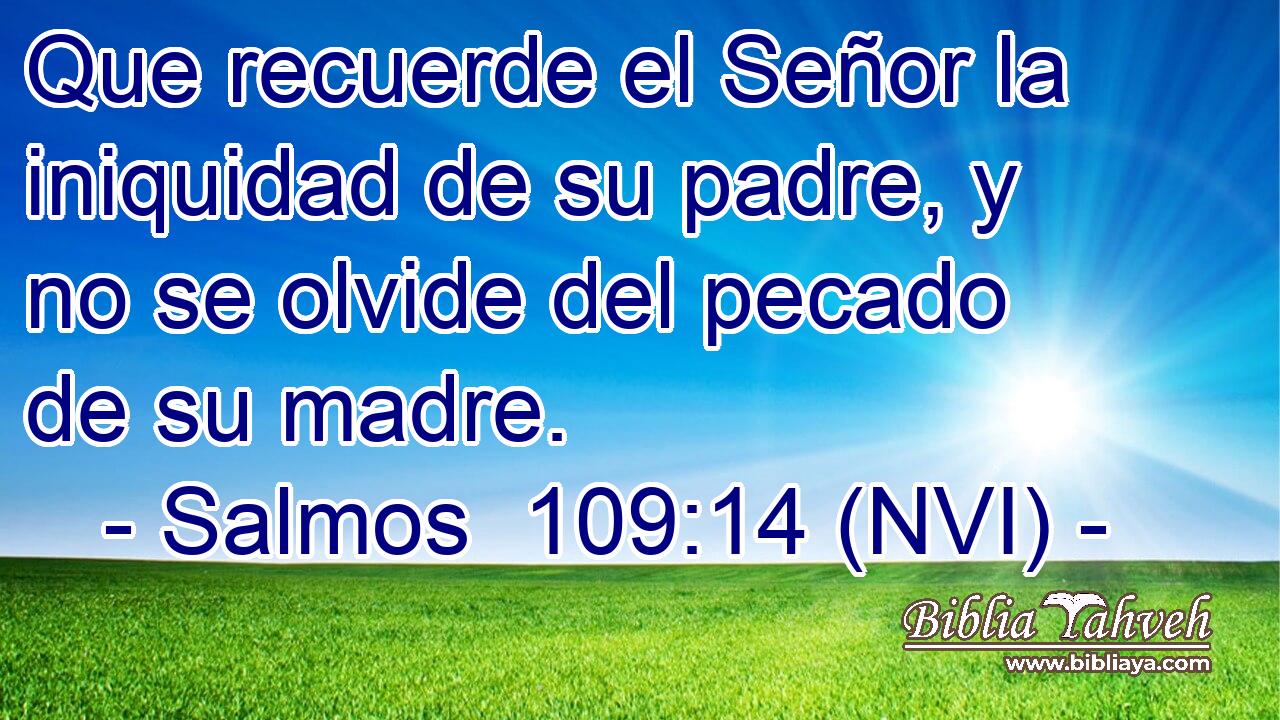  Que recuerde el Señor la iniquidad de su padre, y no se olvide del pecado de su madre. 