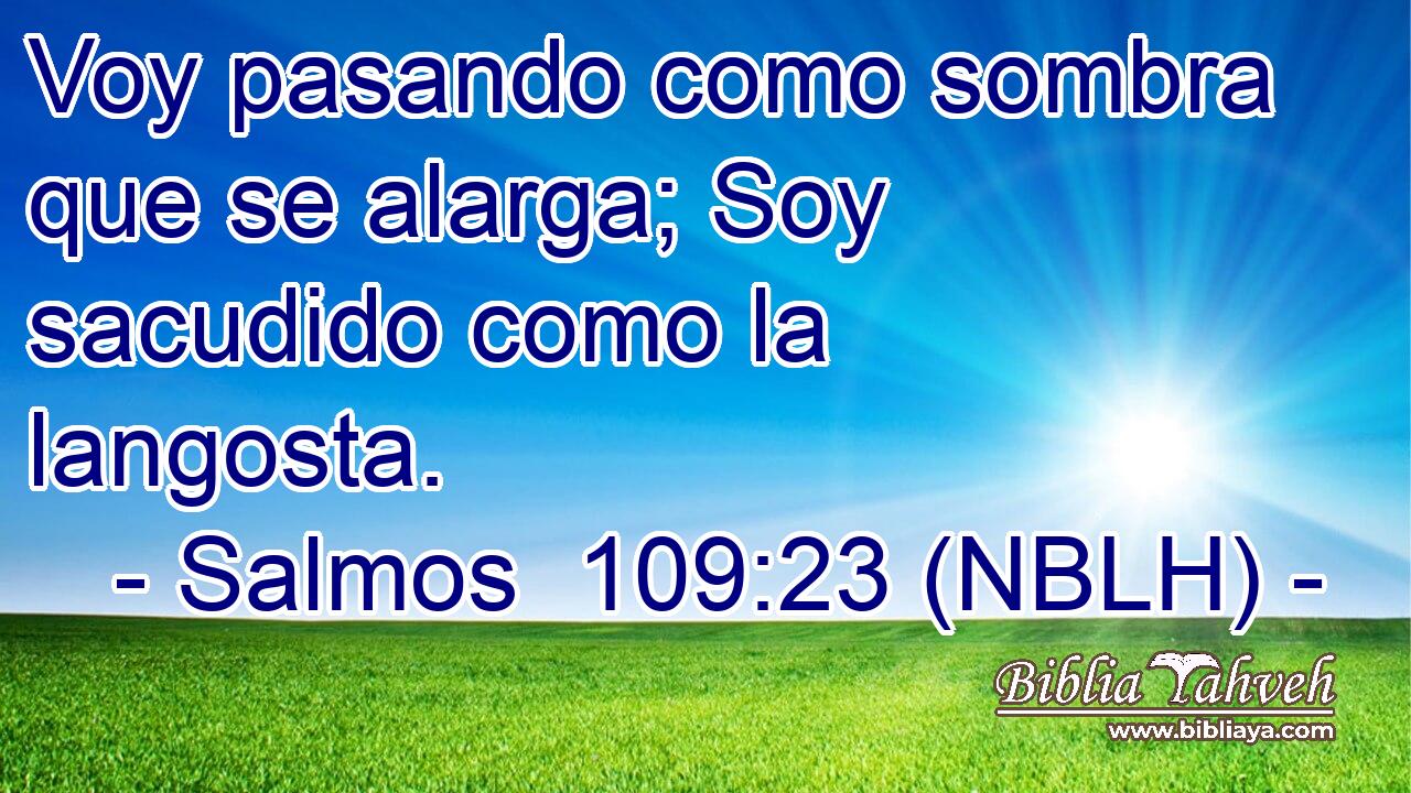  Voy pasando como sombra que se alarga; Soy sacudido como la langosta. 