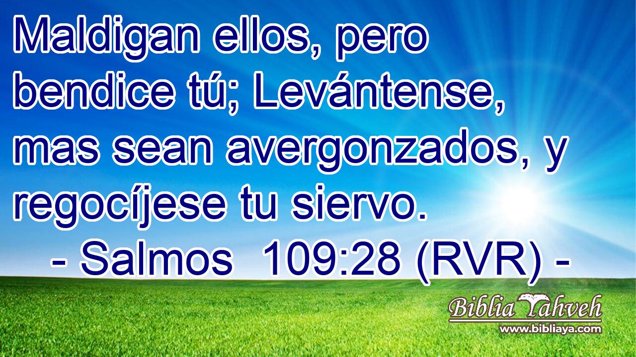 Maldigan ellos, pero bendice tú; Levántense, mas sean avergonzados, y regocíjese tu siervo.