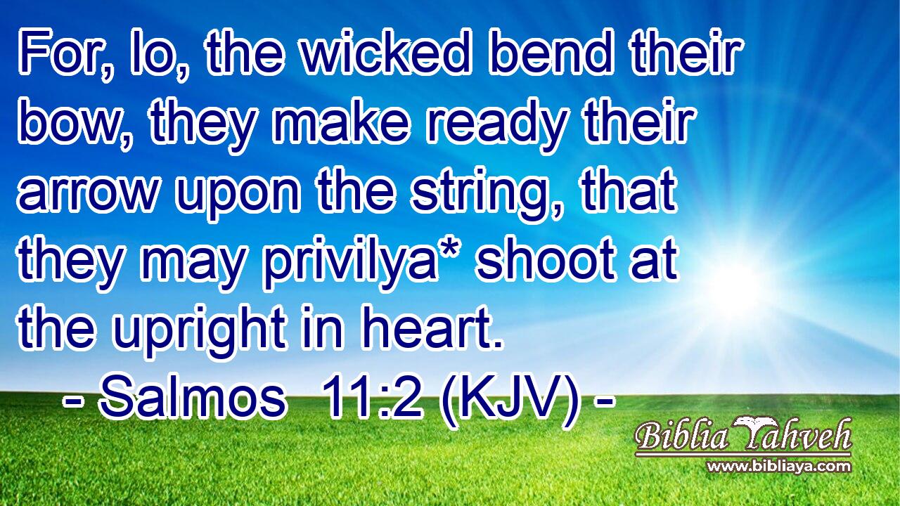For, lo, the wicked bend their bow, they make ready their arrow upon the string, that they may privilya* shoot at the upright in heart.