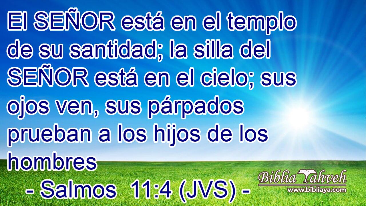 El SEÑOR está en el templo de su santidad; la silla del SEÑOR está en el cielo; sus ojos ven, sus párpados prueban a los hijos de los hombres