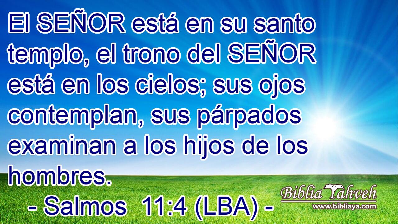 El SEÑOR está en su santo templo, el trono del SEÑOR está en los cielos; sus ojos contemplan, sus párpados examinan a los hijos de los hombres.