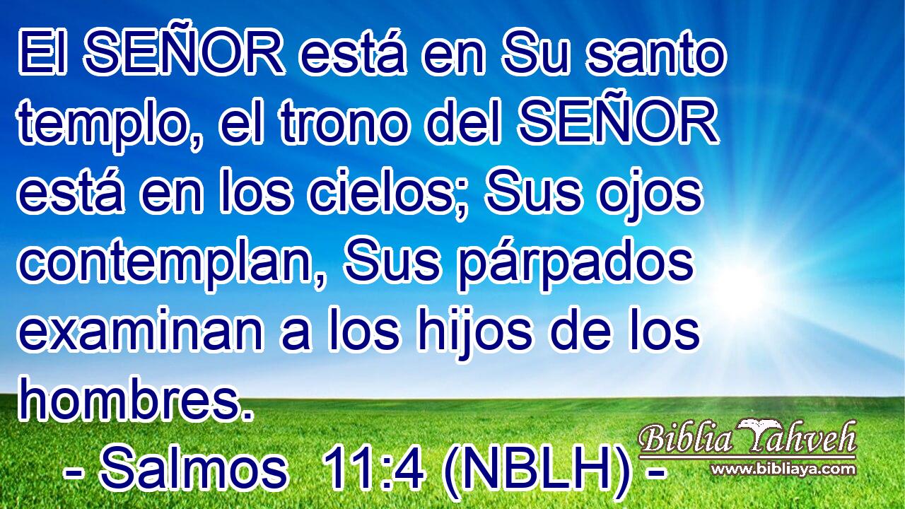  El SEÑOR está en Su santo templo, el trono del SEÑOR está en los cielos; Sus ojos contemplan, Sus párpados examinan a los hijos de los hombres. 