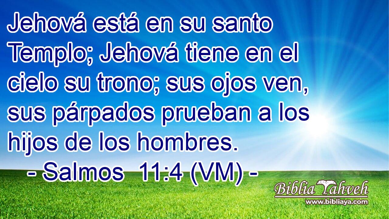  Jehová está en su santo Templo; Jehová tiene en el cielo su trono; sus ojos ven, sus párpados prueban a los hijos de los hombres. 