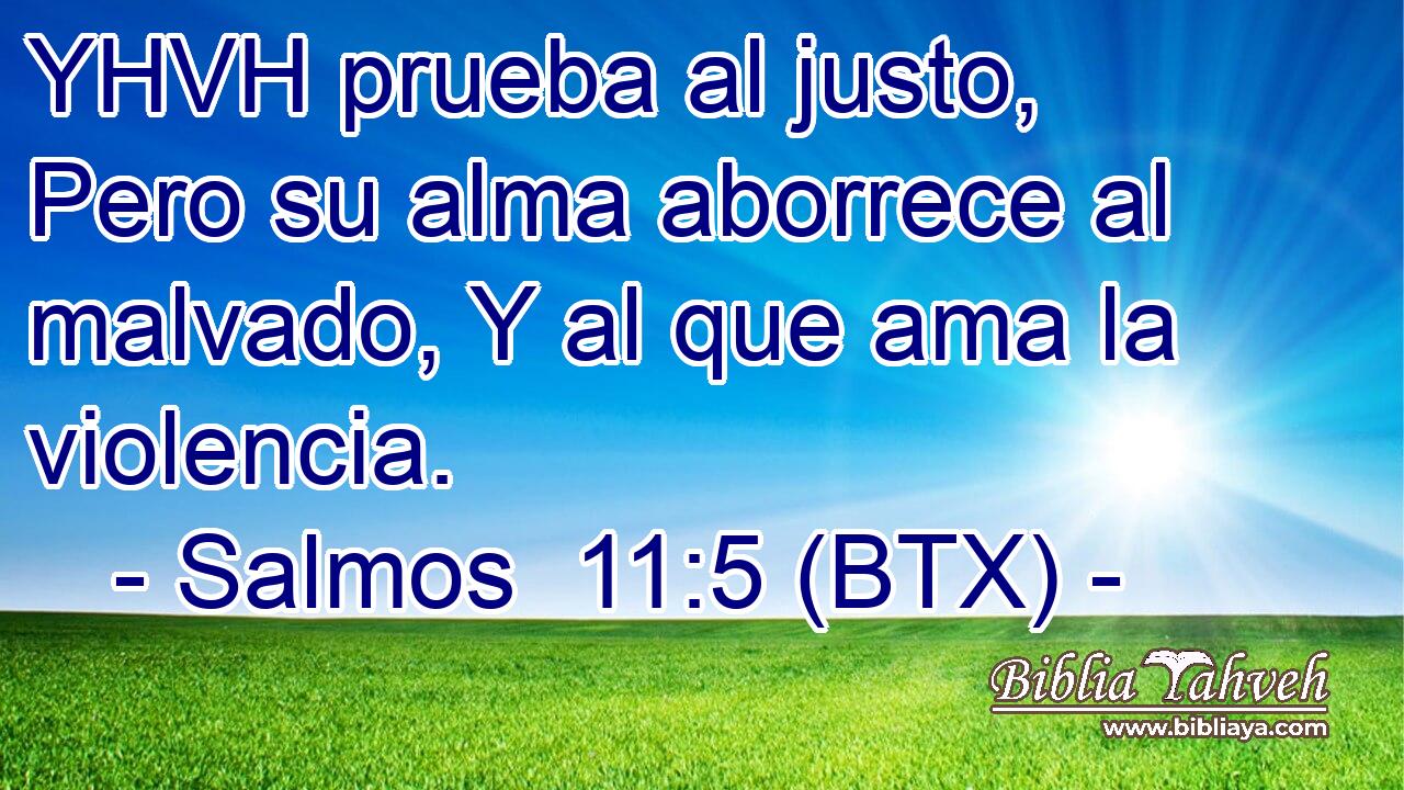YHVH prueba al justo, Pero su alma aborrece al malvado, Y al que ama la violencia.