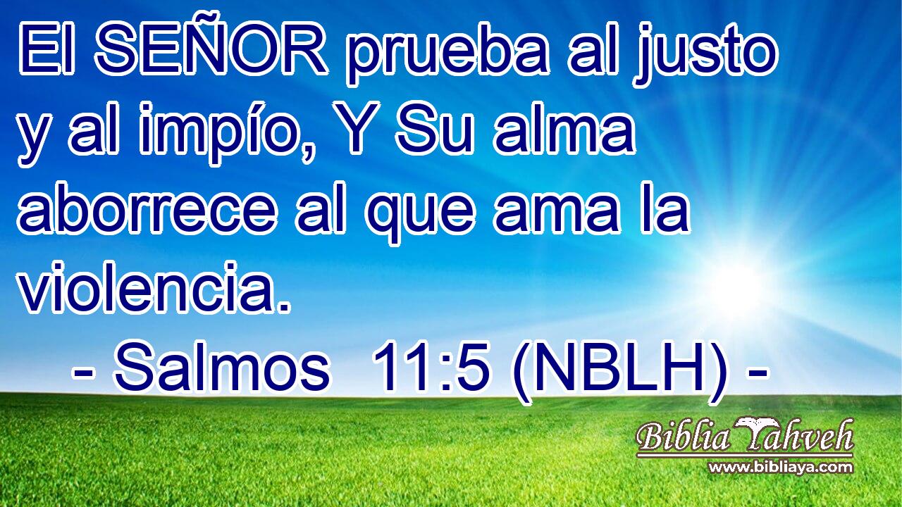  El SEÑOR prueba al justo y al impío, Y Su alma aborrece al que ama la violencia. 