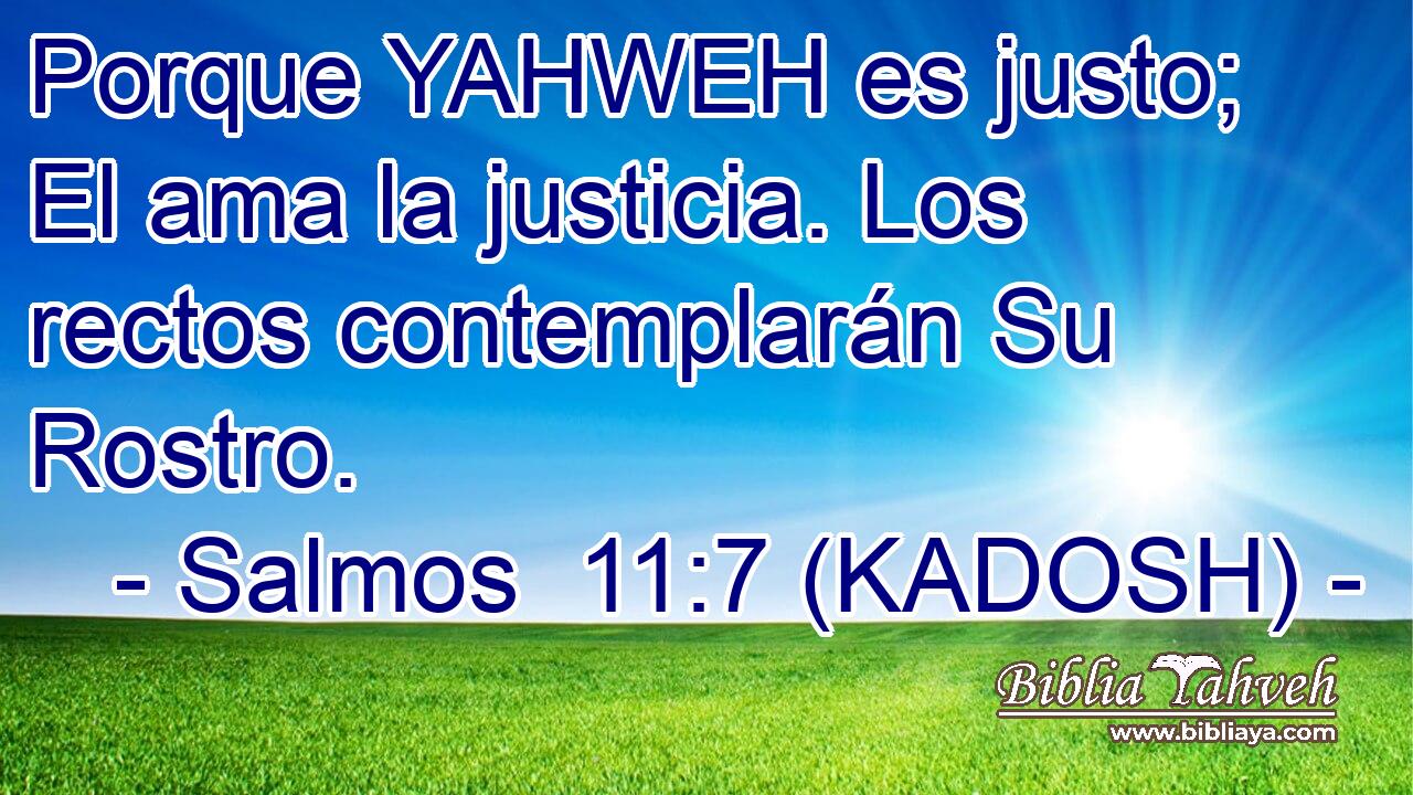  Porque YAHWEH es justo; El ama la justicia. Los rectos contemplarán Su Rostro. 