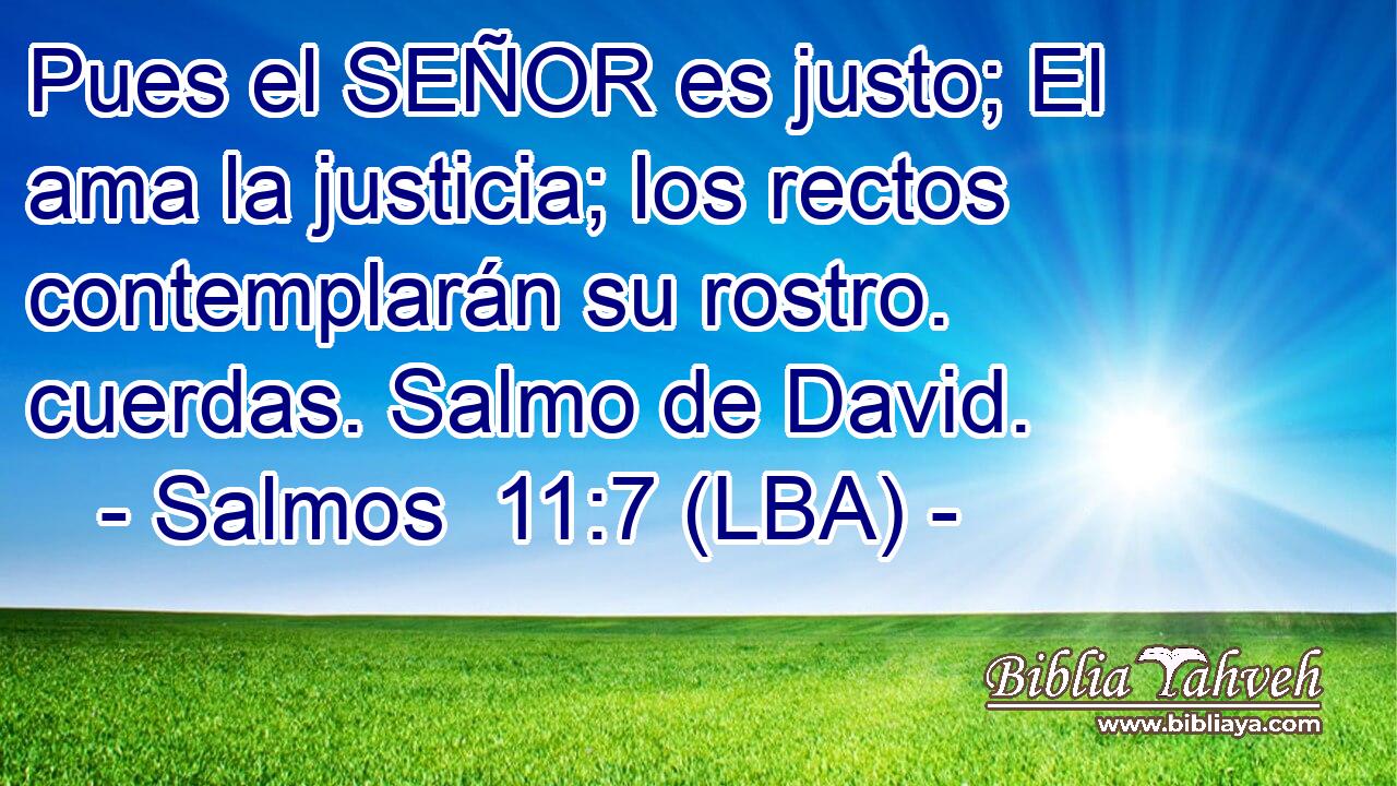 Pues el SEÑOR es justo; El ama la justicia; los rectos contemplarán su rostro. cuerdas. Salmo de David.