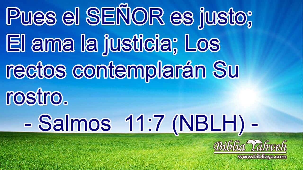  Pues el SEÑOR es justo; El ama la justicia; Los rectos contemplarán Su rostro. 