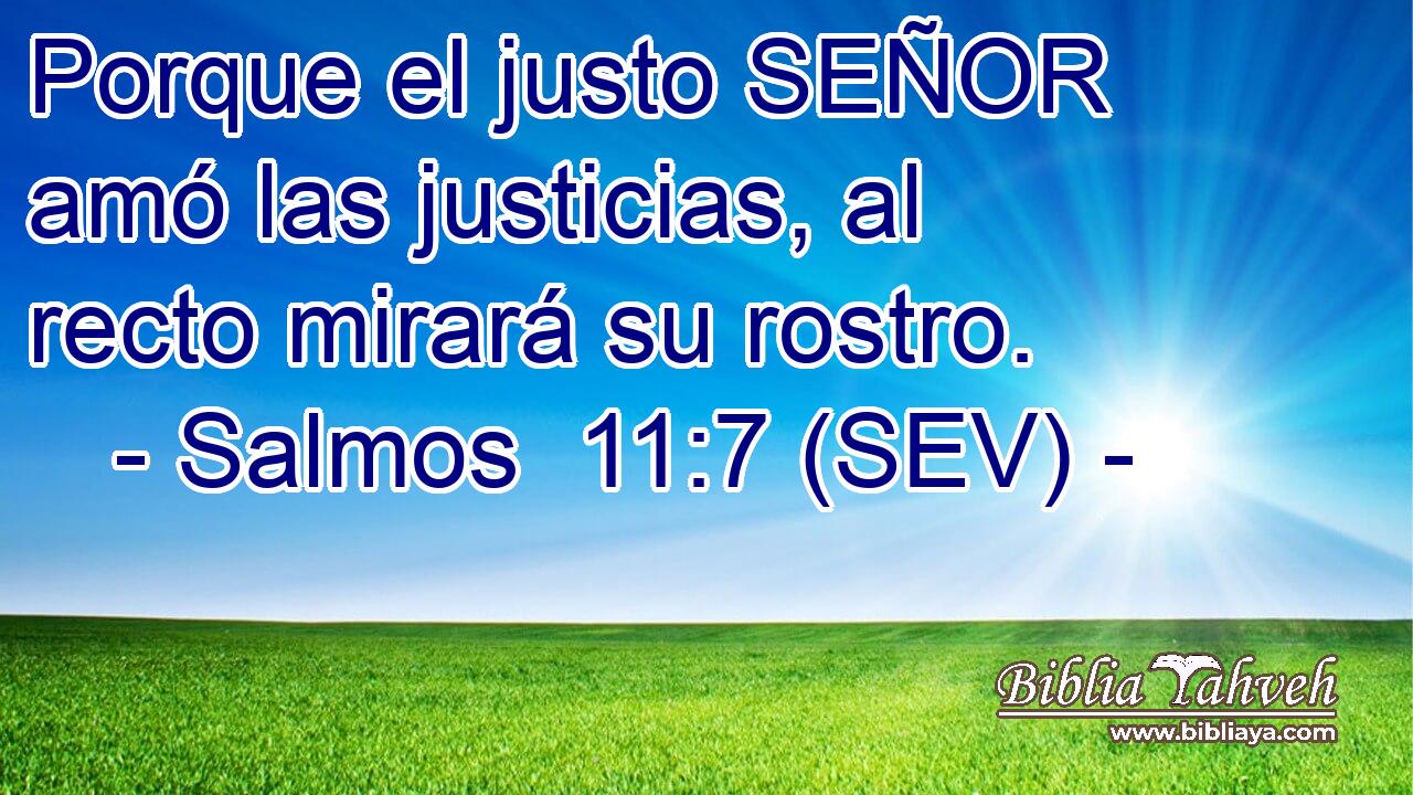 Porque el justo SEÑOR amó las justicias, al recto mirará su rostro.