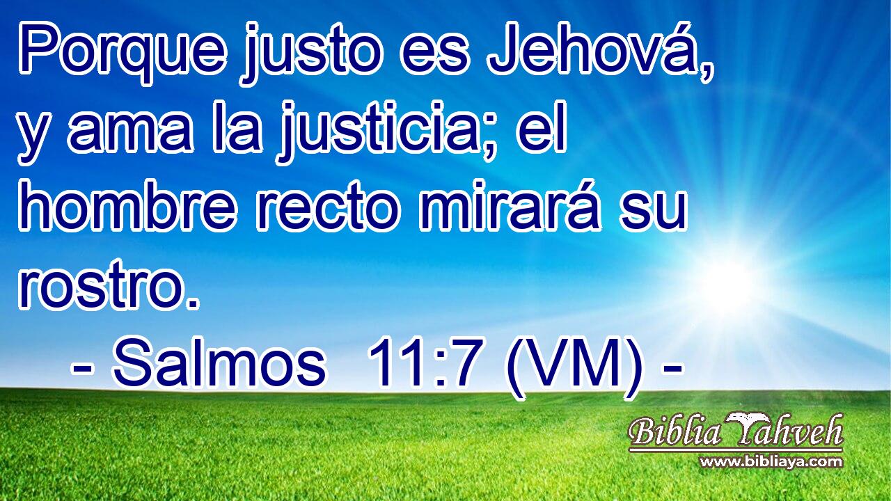  Porque justo es Jehová, y ama la justicia; el hombre recto mirará su rostro. 