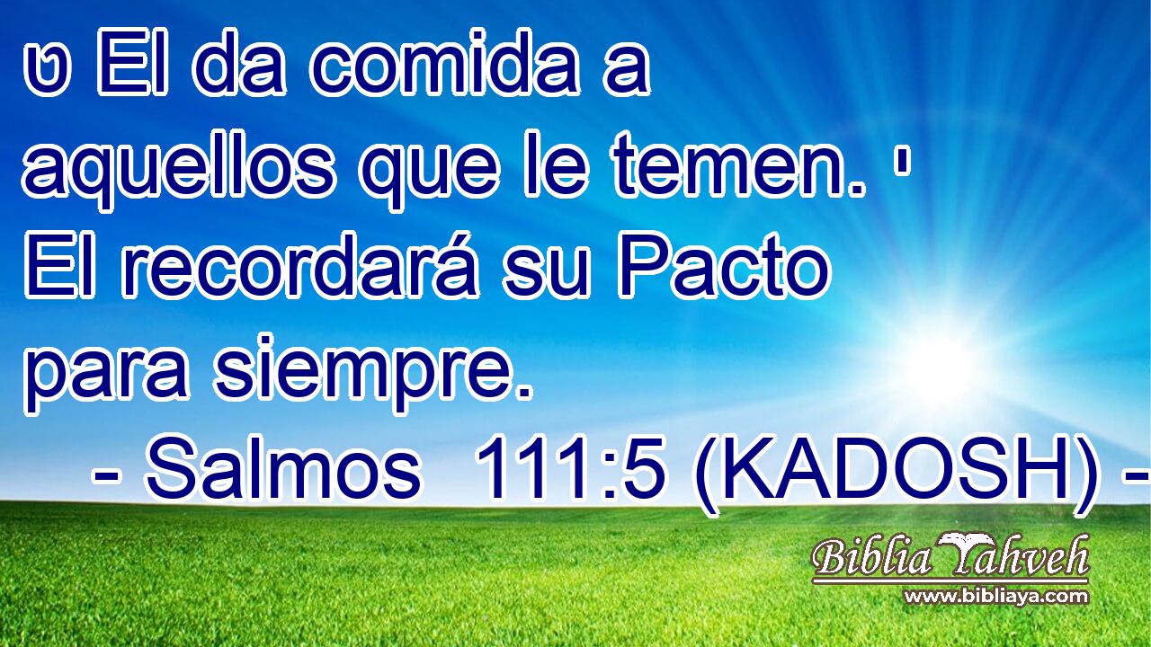  ט El da comida a aquellos que le temen. י El recordará su Pacto para siempre. 