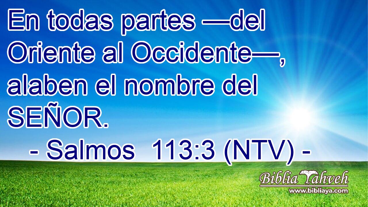 En todas partes —del Oriente al Occidente—, alaben el nombre del SEÑOR.