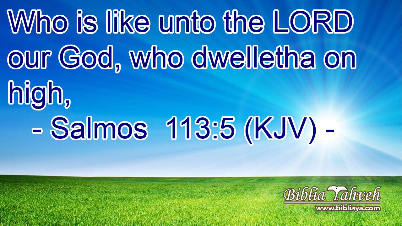 Who is like unto the LORD our God, who dwelletha on high,
