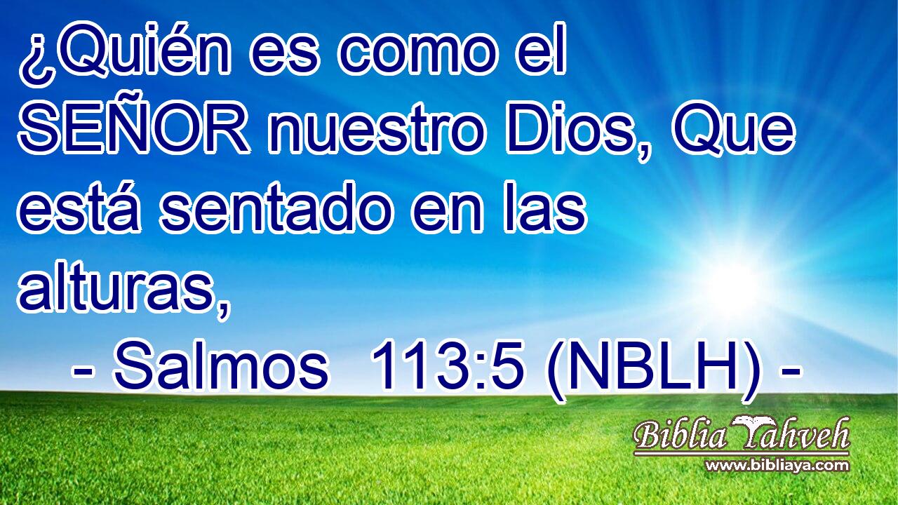  ¿Quién es como el SEÑOR nuestro Dios, Que está sentado en las alturas, 