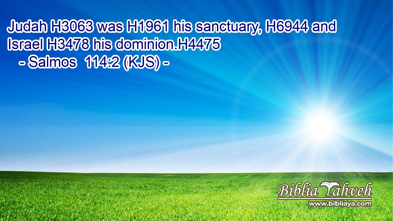 Judah H3063 was H1961 his sanctuary, H6944 and Israel H3478 his dominion.H4475