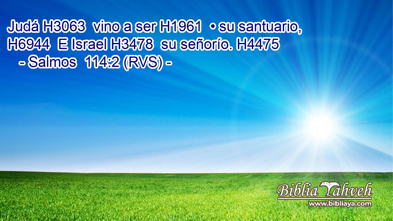 Judá H3063  vino a ser H1961  • su santuario, H6944  E Israel H3478  su señorío. H4475  