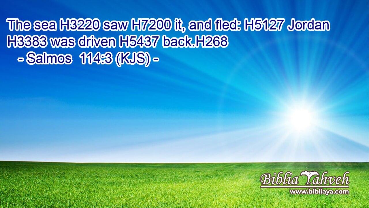 The sea H3220 saw H7200 it, and fled: H5127 Jordan H3383 was driven H5437 back.H268