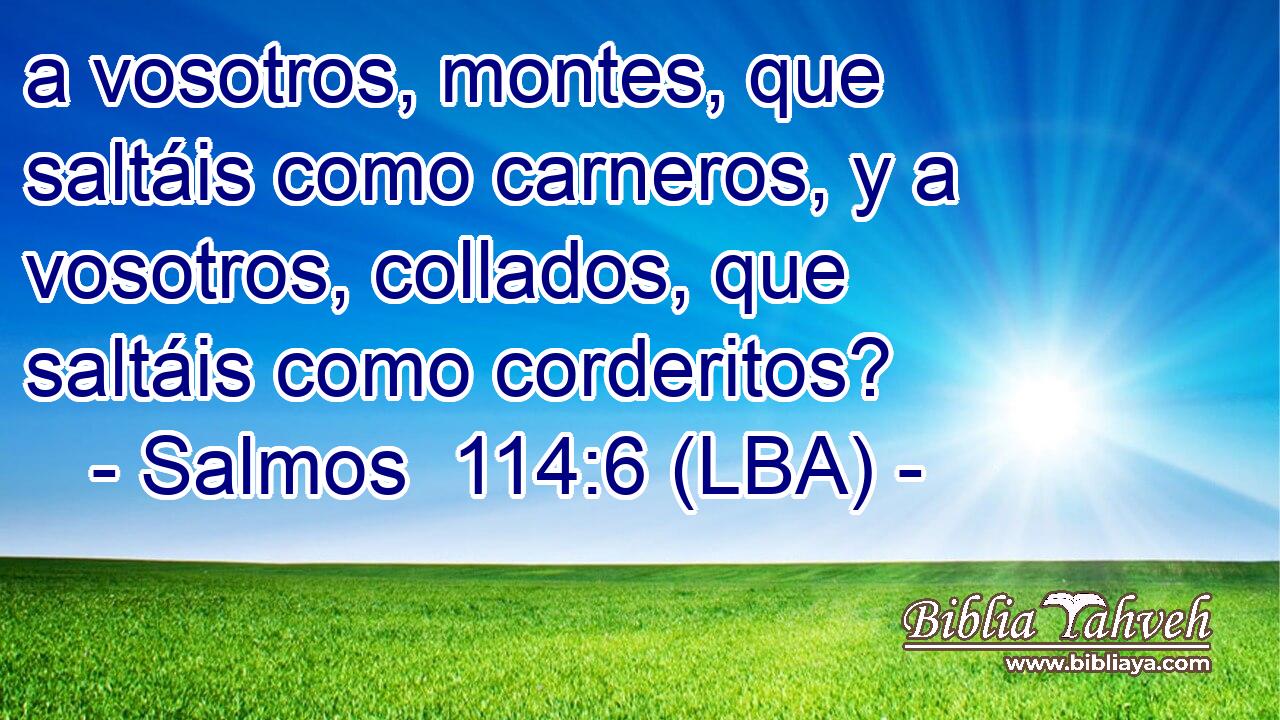 a vosotros, montes, que saltáis como carneros, y a vosotros, collados, que saltáis como corderitos?
