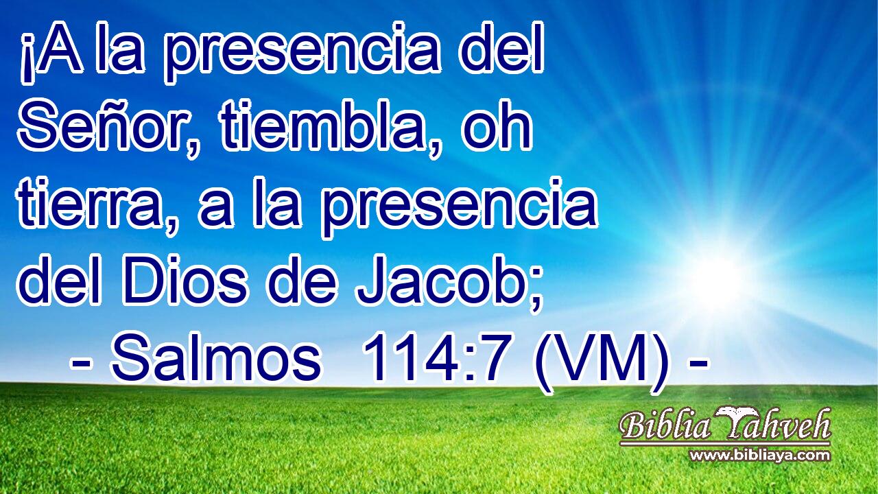  ¡A la presencia del Señor, tiembla, oh tierra, a la presencia del Dios de Jacob; 