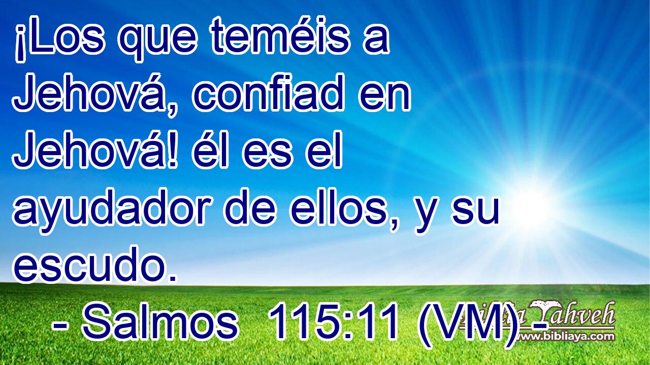  ¡Los que teméis a Jehová, confiad en Jehová! él es el ayudador de ellos, y su escudo. 