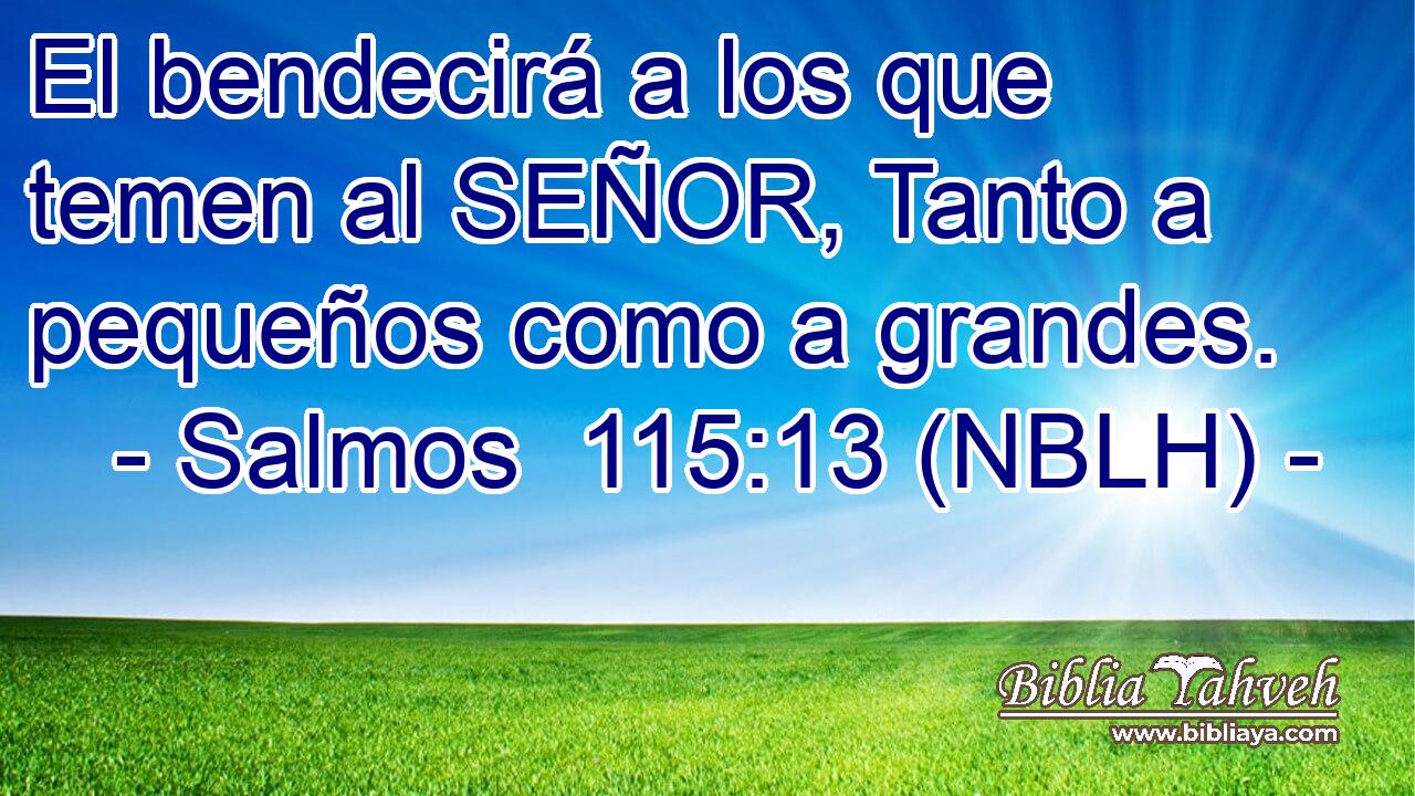  El bendecirá a los que temen al SEÑOR, Tanto a pequeños como a grandes. 