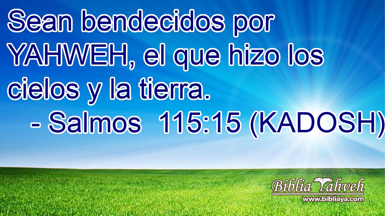  Sean bendecidos por YAHWEH, el que hizo los cielos y la tierra. 