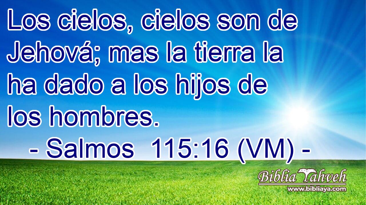  Los cielos, cielos son de Jehová; mas la tierra la ha dado a los hijos de los hombres. 