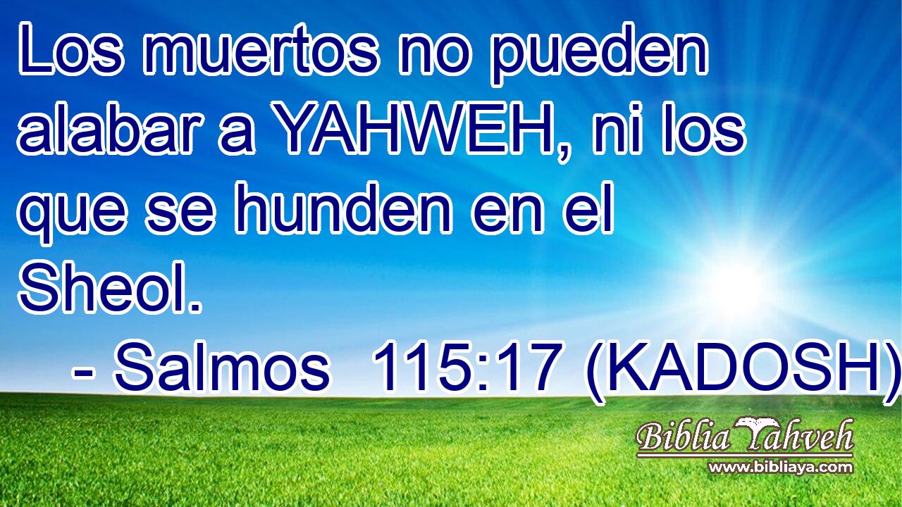  Los muertos no pueden alabar a YAHWEH, ni los que se hunden en el Sheol. 