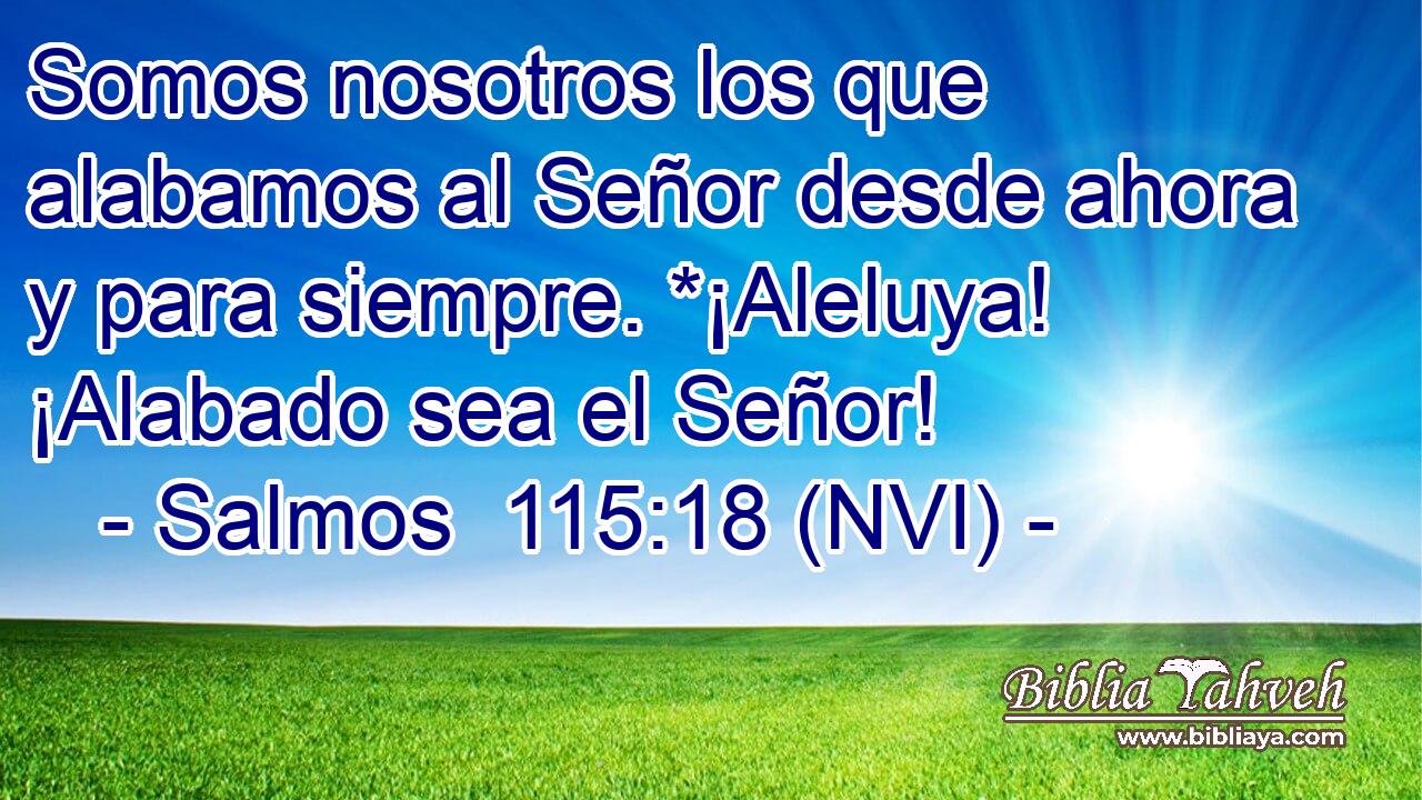  Somos nosotros los que alabamos al Señor desde ahora y para siempre. *¡Aleluya! ¡Alabado sea el Señor! 