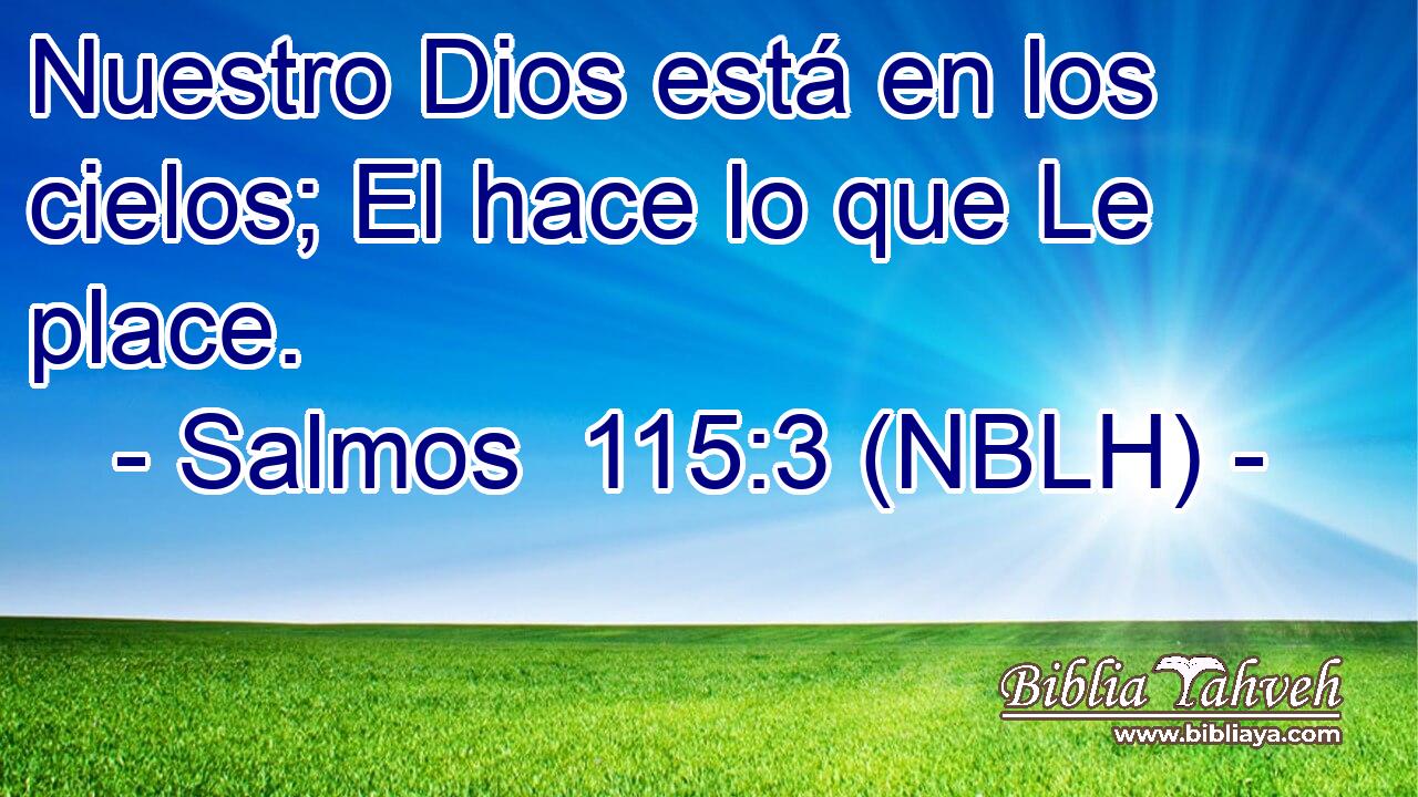  Nuestro Dios está en los cielos; El hace lo que Le place. 