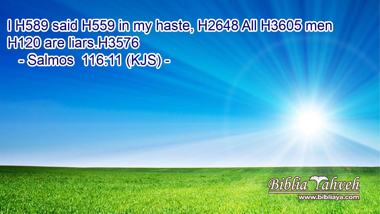 I H589 said H559 in my haste, H2648 All H3605 men H120 are liars.H3576