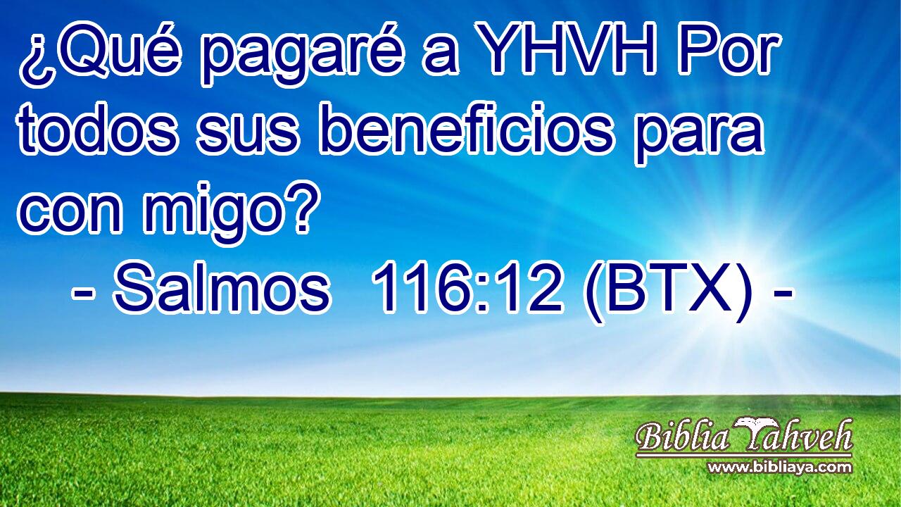 ¿Qué pagaré a YHVH Por todos sus beneficios para con migo?