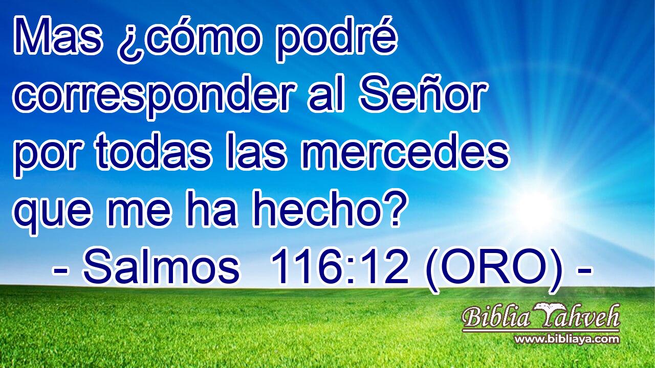  Mas ¿cómo podré corresponder al Señor por todas las mercedes que me ha hecho? 