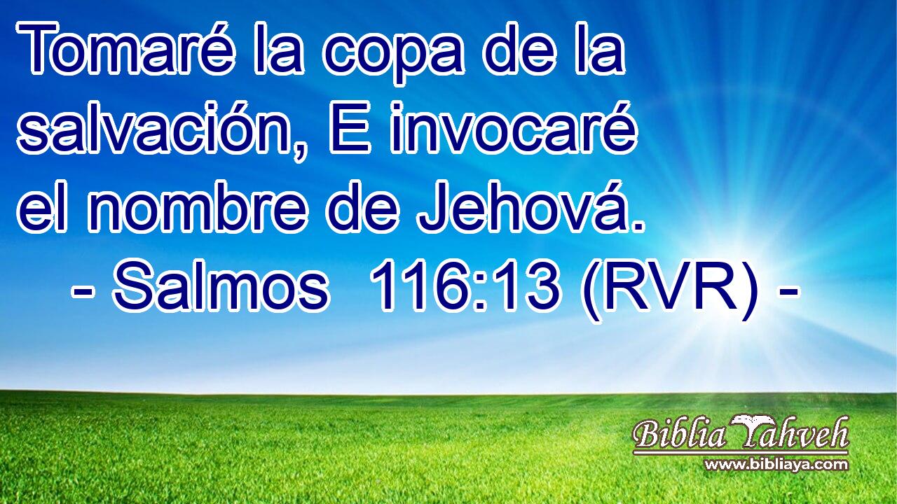 Tomaré la copa de la salvación, E invocaré el nombre de Jehová.