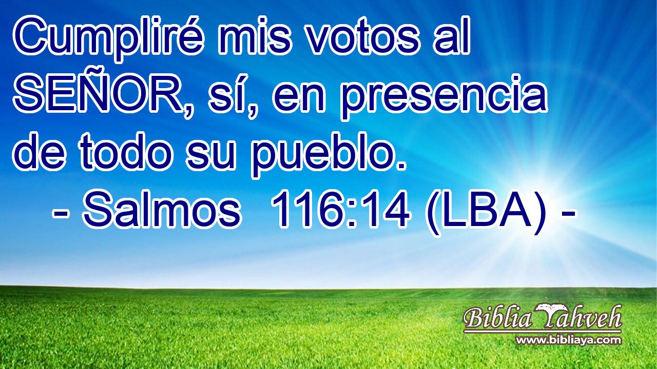 Cumpliré mis votos al SEÑOR, sí, en presencia de todo su pueblo.