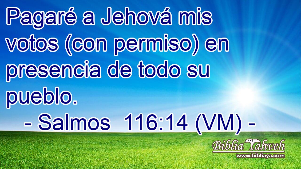  Pagaré a Jehová mis votos (con permiso) en presencia de todo su pueblo. 