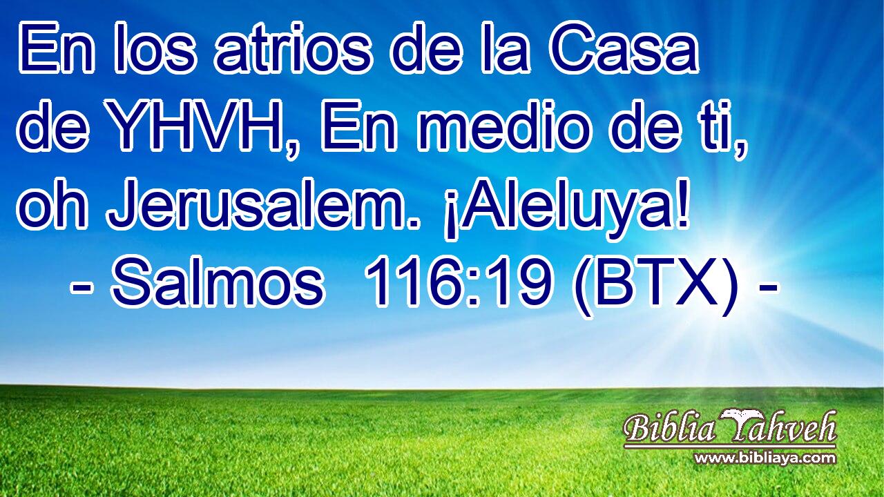 En los atrios de la Casa de YHVH, En medio de ti, oh Jerusalem. ¡Aleluya!