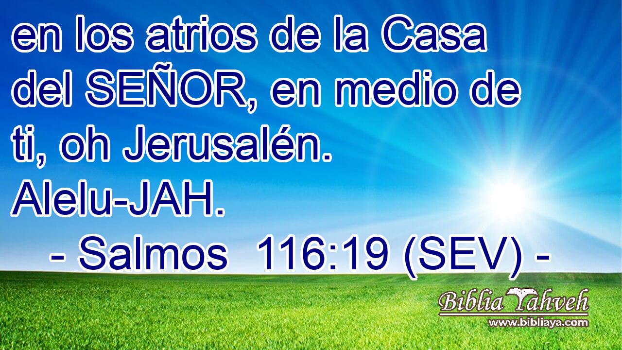 en los atrios de la Casa del SEÑOR, en medio de ti, oh Jerusalén. Alelu-JAH.