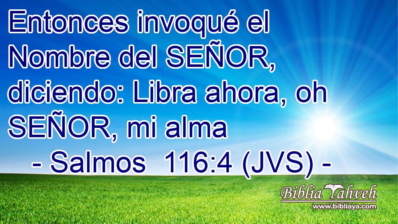 Entonces invoqué el Nombre del SEÑOR, diciendo: Libra ahora, oh SEÑOR, mi alma