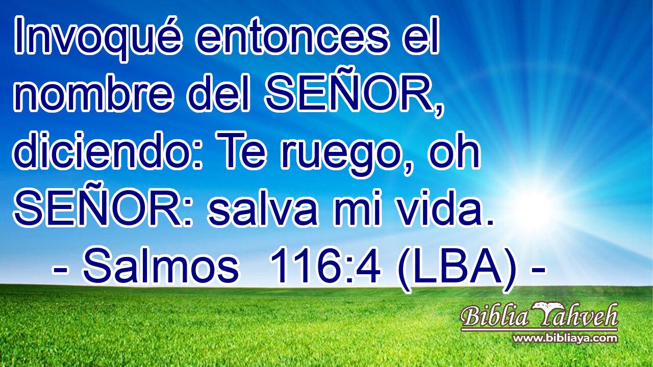 Invoqué entonces el nombre del SEÑOR, diciendo: Te ruego, oh SEÑOR: salva mi vida.