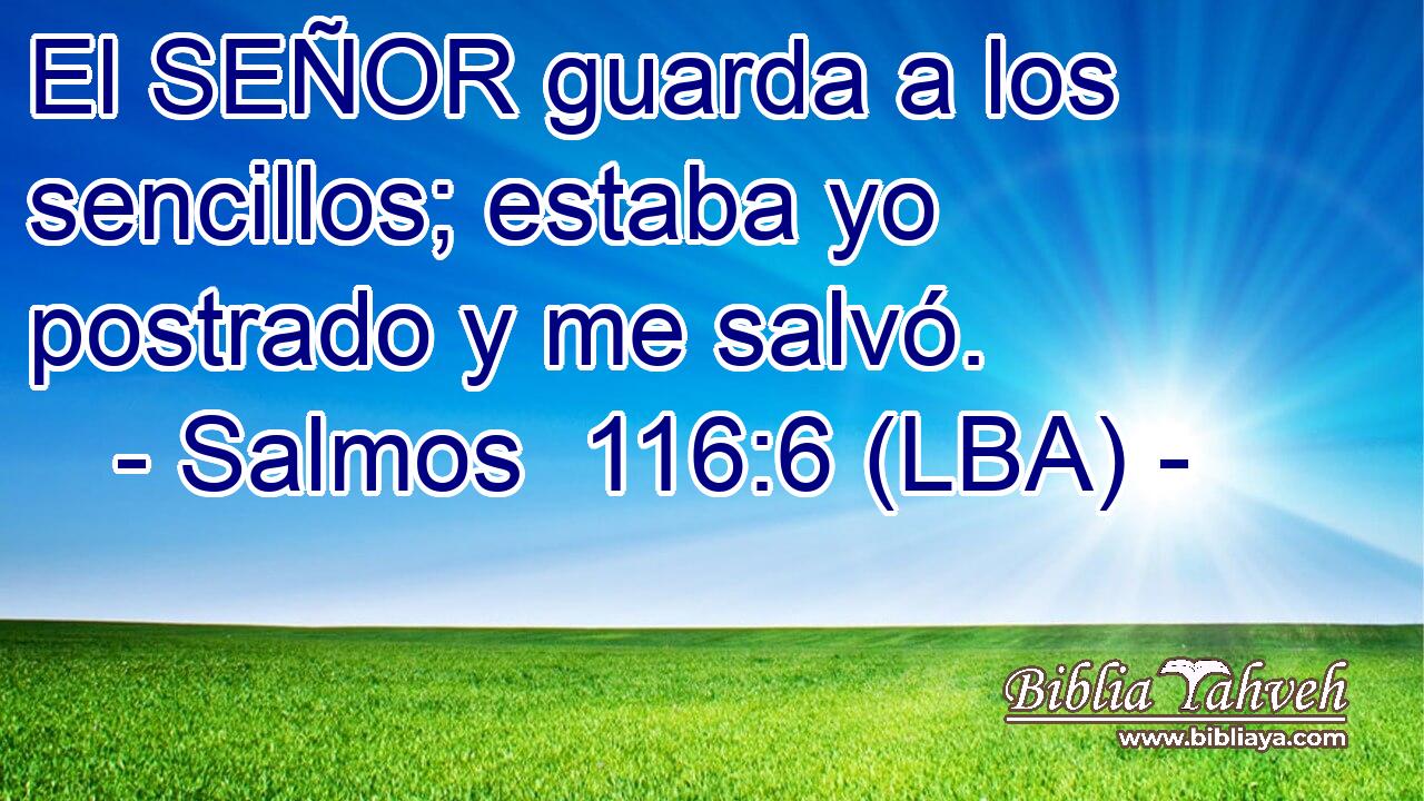 El SEÑOR guarda a los sencillos; estaba yo postrado y me salvó.