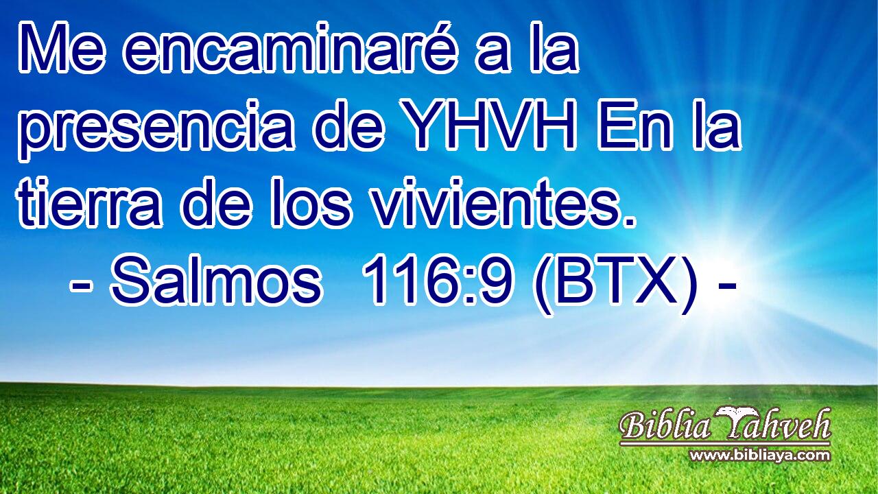 Me encaminaré a la presencia de YHVH En la tierra de los vivientes.