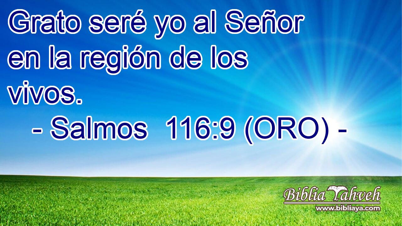  Grato seré yo al Señor en la región de los vivos. 