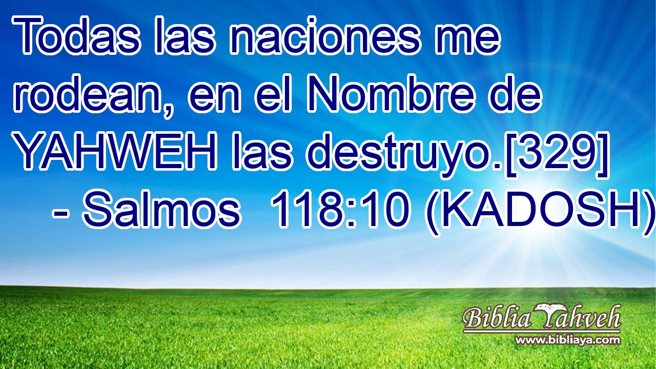 Todas las naciones me rodean, en el Nombre de YAHWEH las destruyo.[329] 