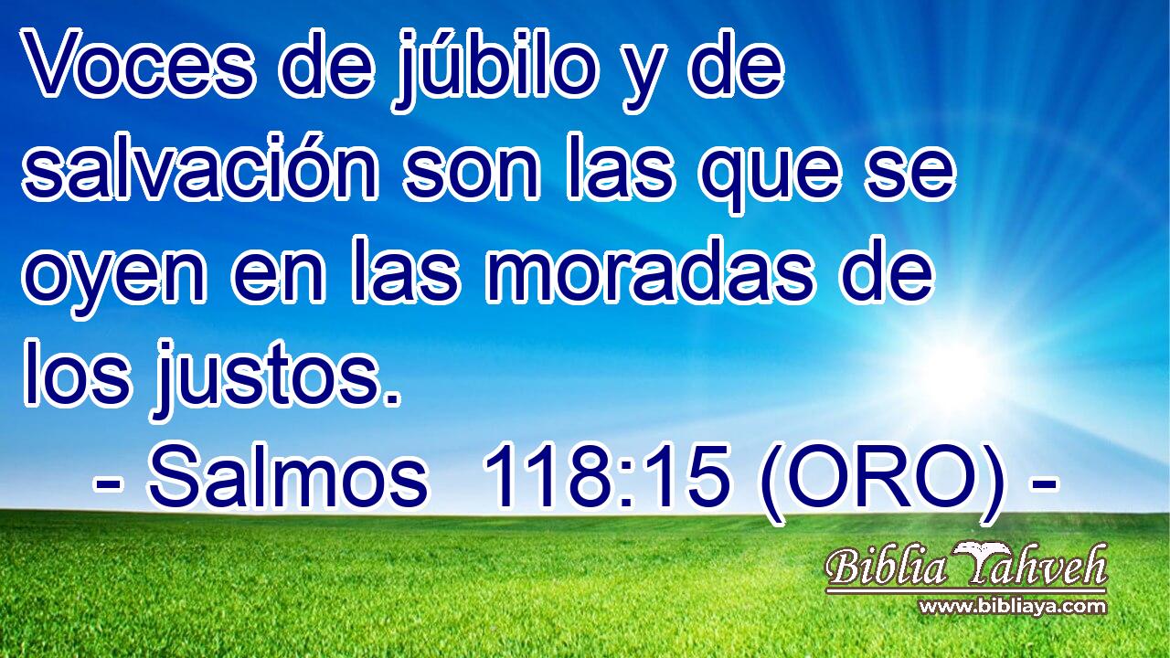  Voces de júbilo y de salvación son las que se oyen en las moradas de los justos. 
