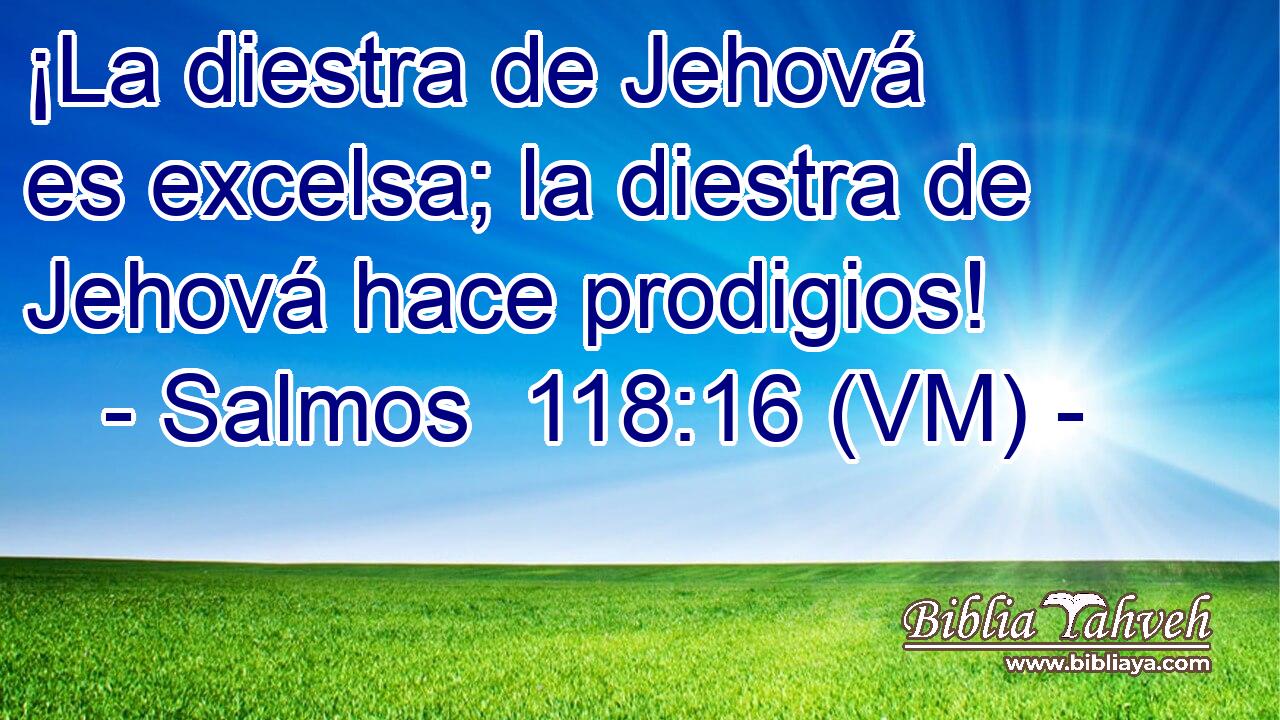  ¡La diestra de Jehová es excelsa; la diestra de Jehová hace prodigios! 