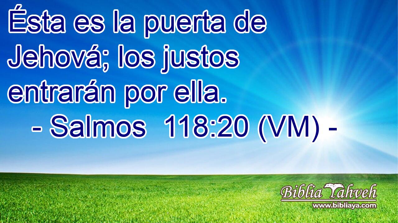  Ésta es la puerta de Jehová; los justos entrarán por ella. 