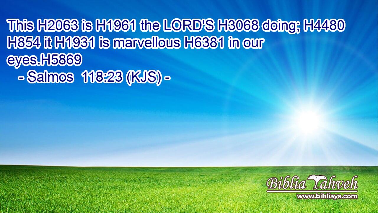 This H2063 is H1961 the LORD'S H3068 doing; H4480  H854 it H1931 is marvellous H6381 in our eyes.H5869