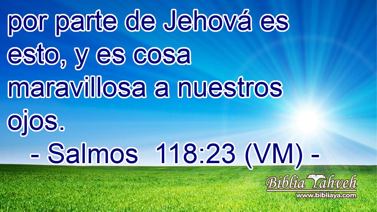 por parte de Jehová es esto, y es cosa maravillosa a nuestros ojos. 